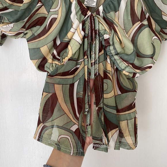 LIFE Love is for Eternity Mesh Open Front Blouse - Picture 4 of 6